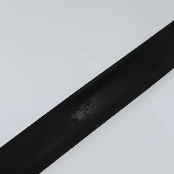 LOUIS VUITTON Belt Leather 29.9""""""""-34.3"""""""" Black Silver M9831 LV A... - Picture 7 of 16